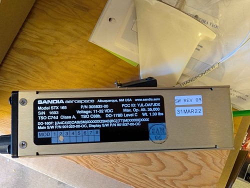 Sandia STX 165 Transponder